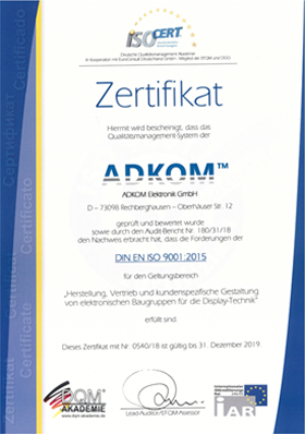 Surveillance Audit DIN EN ISO 9001:2015